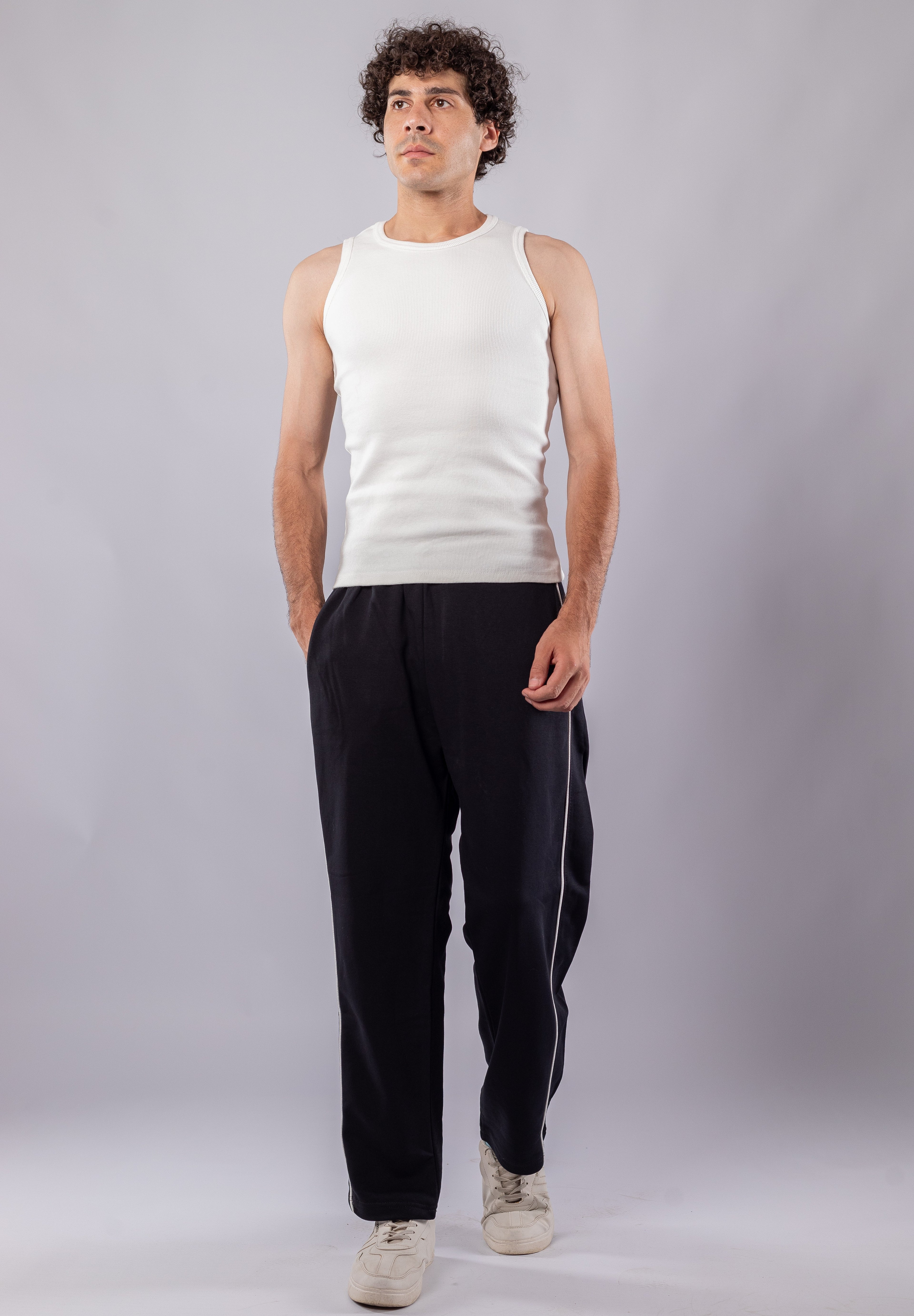 Strip pants Black (Regular Fit)